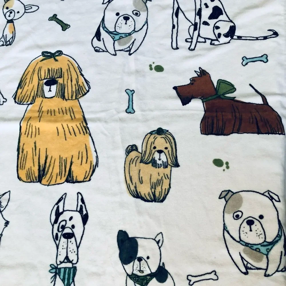 Cute Whimsical Dog Cartoon Print 3-pc Bath Towels Set